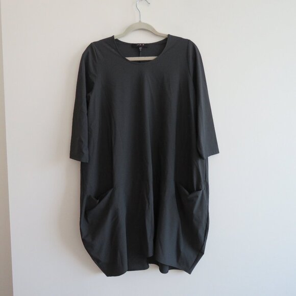 JASON Portofino Pocket Tunic Top in Dark Gray Lagenlook Minimalist - Size S - Picture 2 of 15